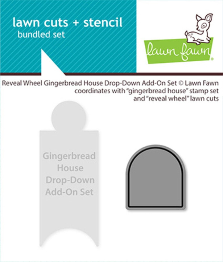 Lawn Fawn - Stanzschablone "Reveal Wheel Gingerbread House Drop-Down Add-On" Lawn Cuts Dies
