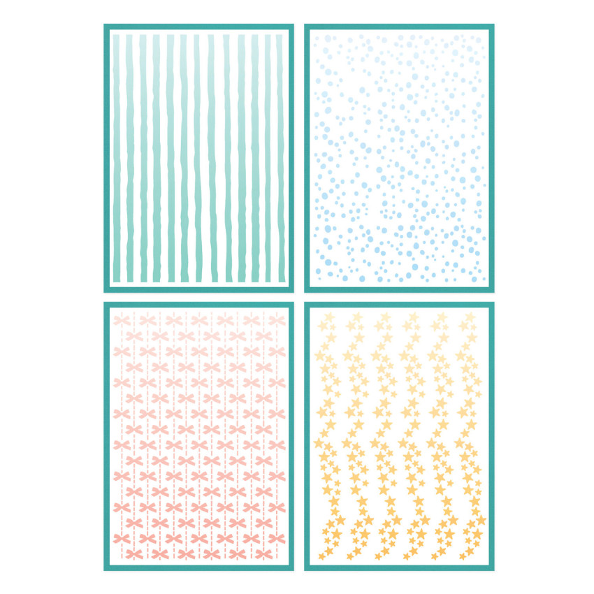 Sizzix - Schablone "Holiday Layering Stripes" Stencil Design by Vicki Boutin