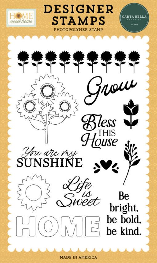 Carta Bella - Stempelset "Sunflower Strip" Clear Stamps - Home Sweet Home