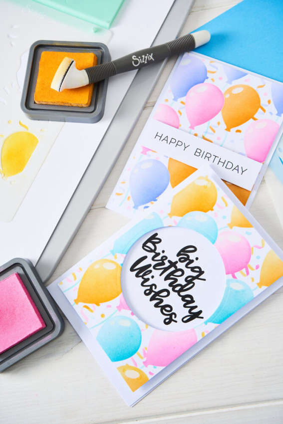 Sizzix - Schablone "Birthday Balloons" Stencil Design by Stacey Park