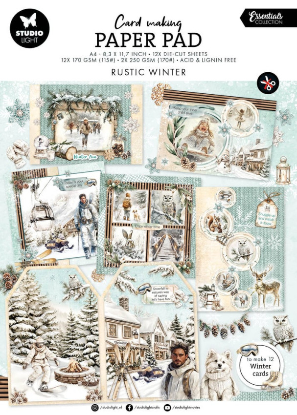 Studio Light  "Rustic Winter " Cardmaking Pad A4