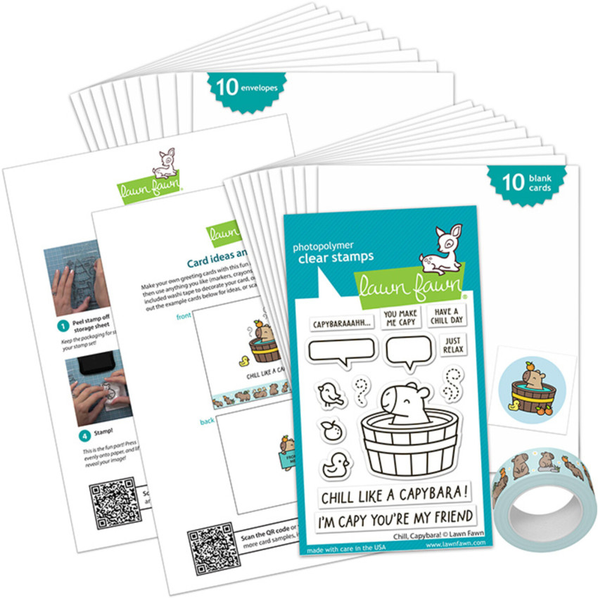 Lawn Fawn - Kids Cardmaking Kit Mini "Chill, Capybara!"
