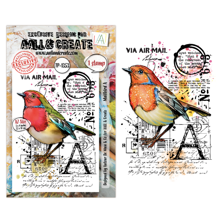 AALL and Create - Stempelset A7 "Mailbird A" Clear Stamps by Autour De Mwa & Co