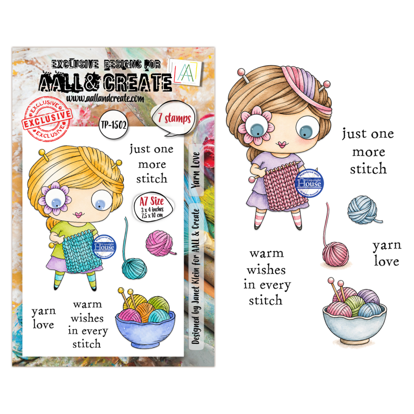 AALL and Create - Stempelset A7 "Yarn Love" Clear Stamps by Janet Klein