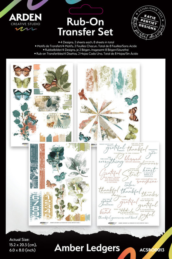 Arden Creative Studio - Transfer Aufkleber "Amber Ledgers" Katie Pertiet Rub-On Transfer Set