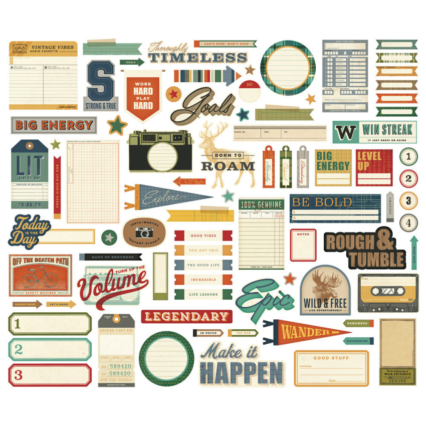 Simple Stories - Stanzteile "Rustic Legend Journal" Bits & Pieces