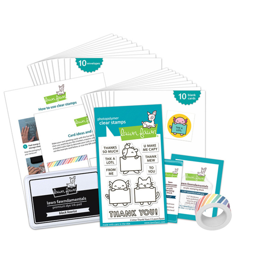 Lawn Fawn - Kids Cardmaking Kit "Critter Thank Yous"