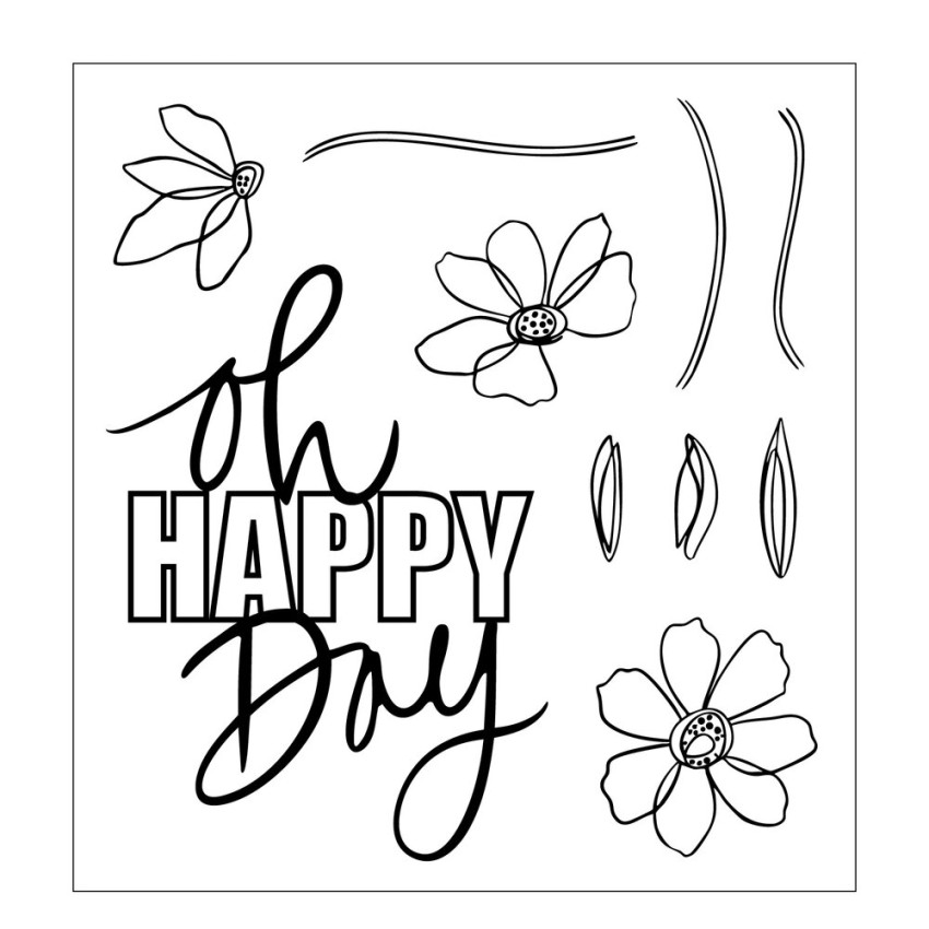 Sizzix - Stanzschablone & Stempelset "Di Oh Happy Day" Thinlits Craft Dies & Clear Stamps by by Vicki Boutin
