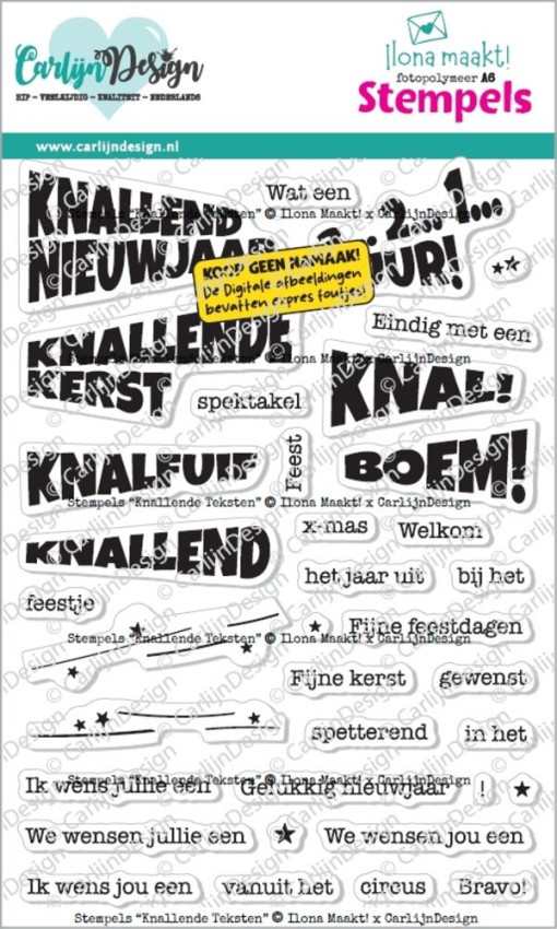 Carlijn Design - Stempelset "Knallende Teksten" Clear Stamps