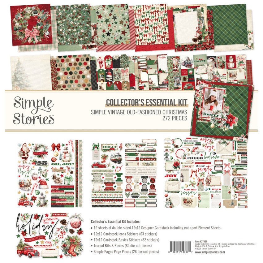 Simple Stories - Collectors Essential Kit "Simple Vintage Old-Fashioned Christmas" 12 Bogen Designpapier