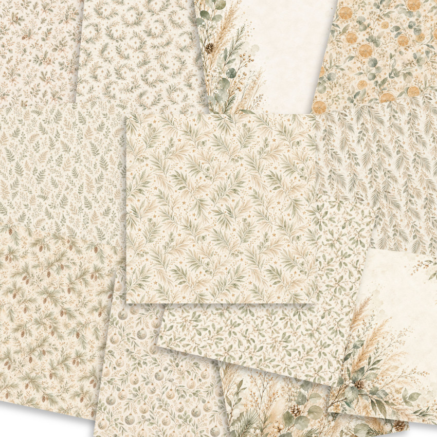 LaCreativ - Designpapier "Zarte Winterzweige" Paper Pack 12x12" - 12 Bogen