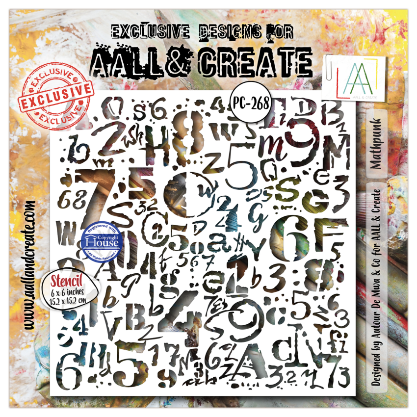 AALL and Create - Schablone 6x6 Inch "Mathpunk "Stencil by Autour De Mwa & Co