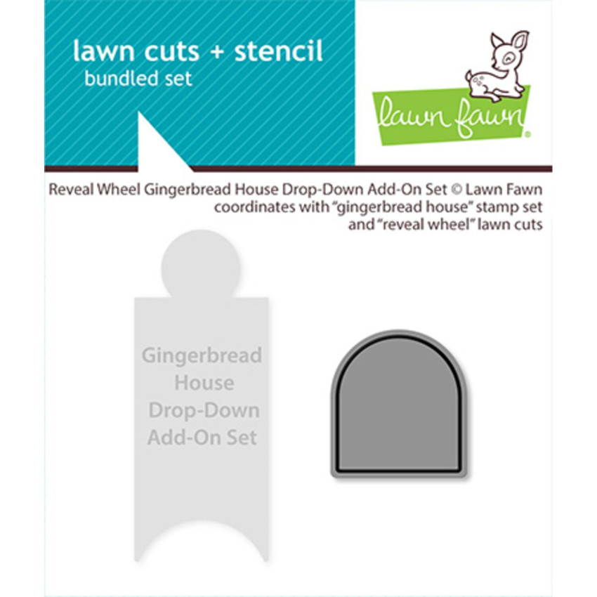 Lawn Fawn - Stanzschablone "Reveal Wheel Gingerbread House Drop-Down Add-On" Lawn Cuts Dies