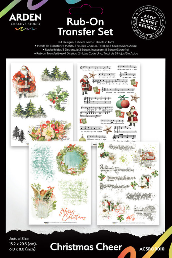 Arden Creative Studio - Transfer Aufkleber "Christmas Cheer" Katie Pertiet Rub-On Transfer Set