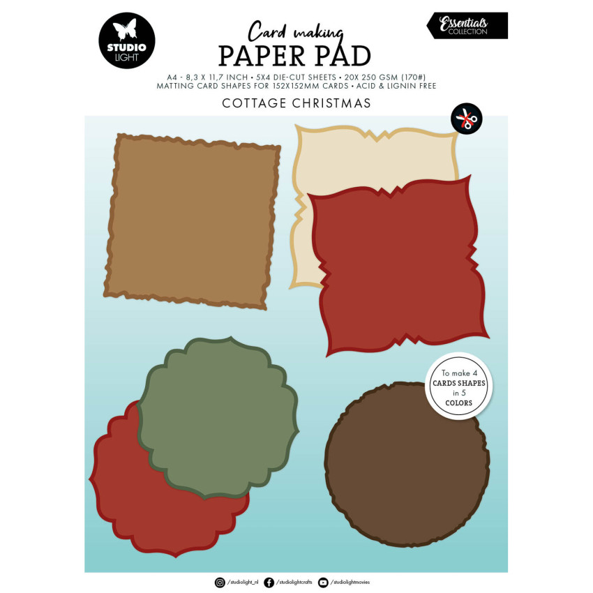 Studio Light - Card Shapes "Cottage Christmas" für Karten 152x152mm