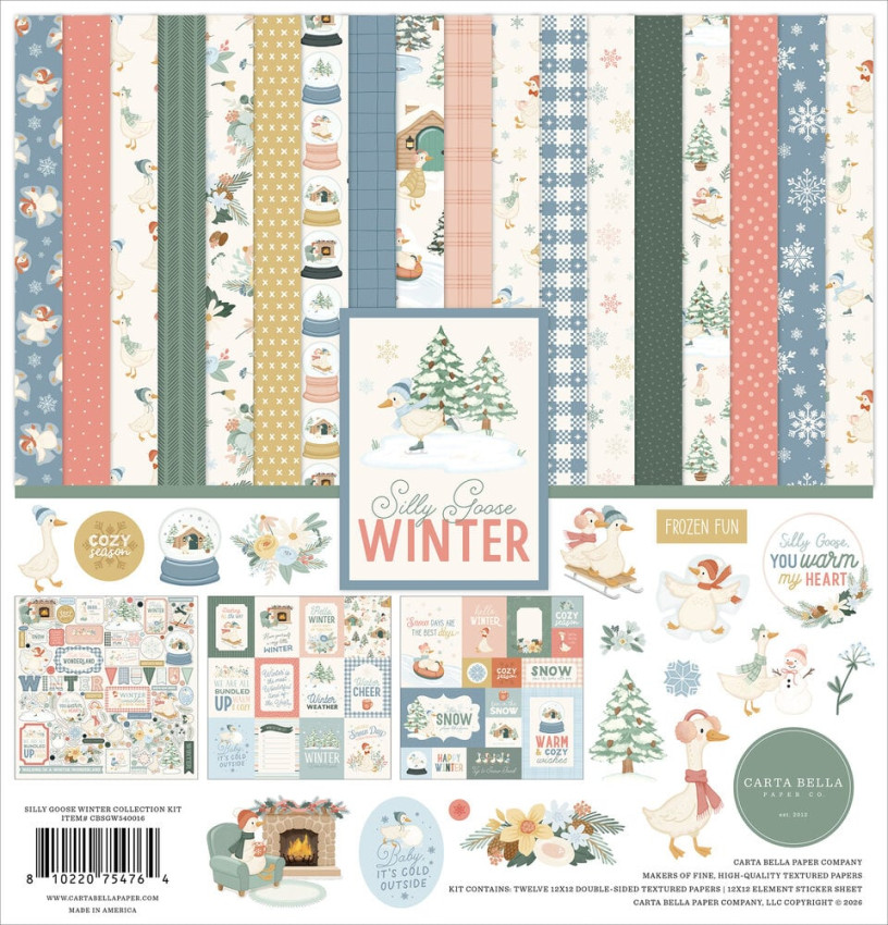 Carta Bella - Designpapier "Silly Goose Winter" Collection Kit 12x12 Inch - 12 Bogen
