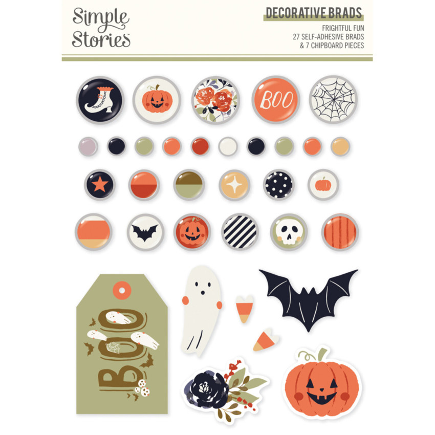 Simple Stories - Decorative Brads "Frightful Fun"