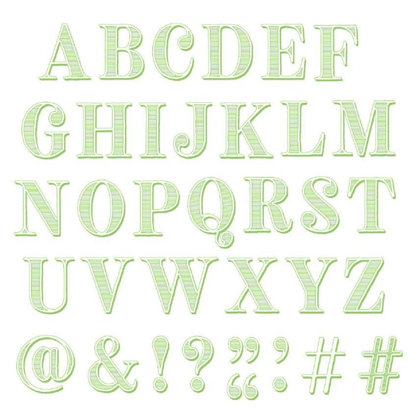 Sizzix - Stempelset "Textured Alphabet" Clear Stamps Design by 49 & Market