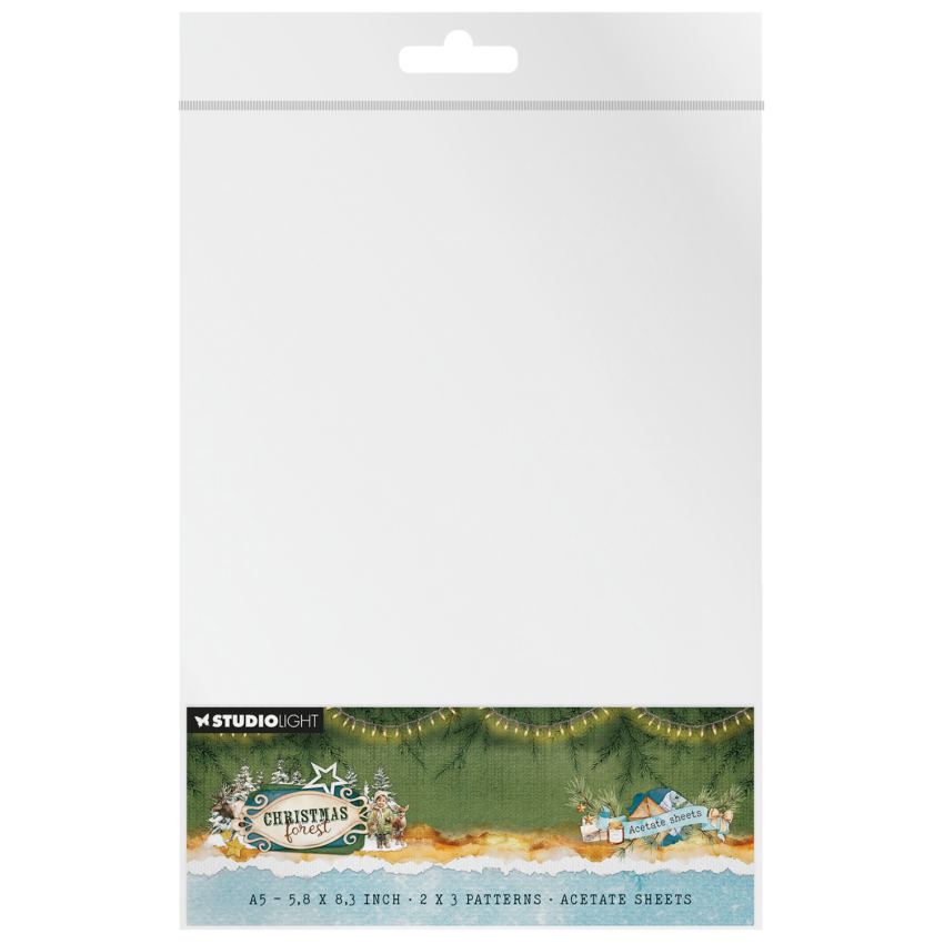 Studio Light - A5 Acetate Sheets "Snow & Landscape" Christmas Forest - 6 Bogen