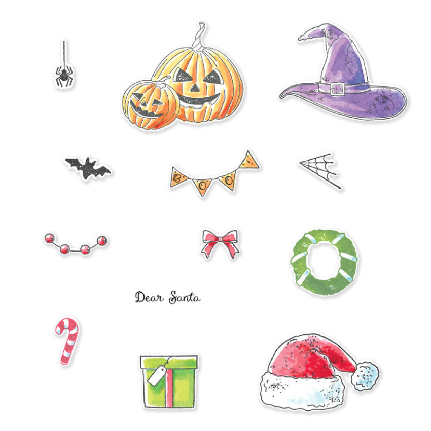 Sizzix - Stanzschablone & Stempelset "Holiday Drop" Thinlits Craft Dies & Clear Stamps by by 49 & Market