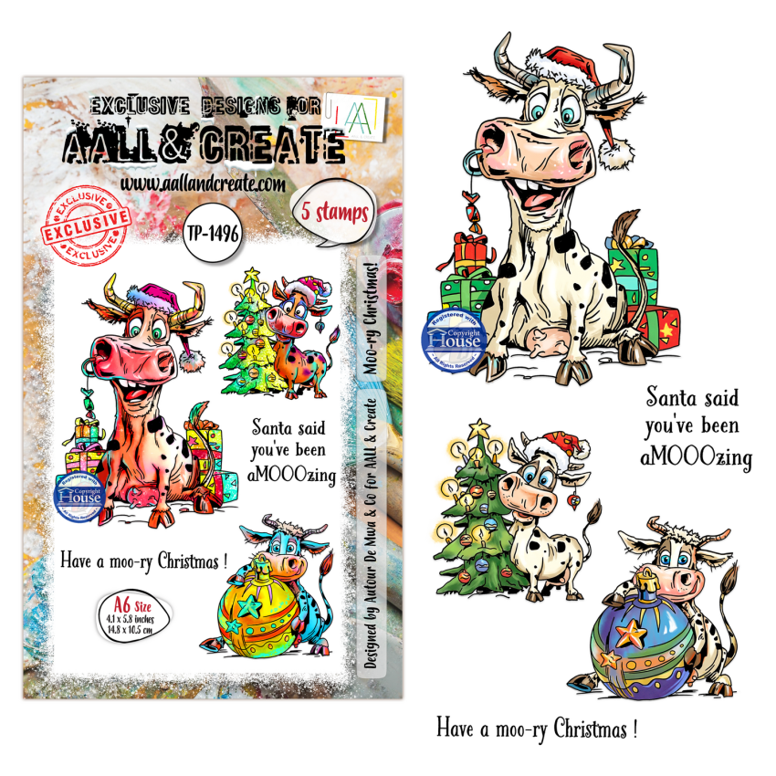 AALL and Create - Stempelset A6 "Moo-ry Christmas!" Clear Stamps