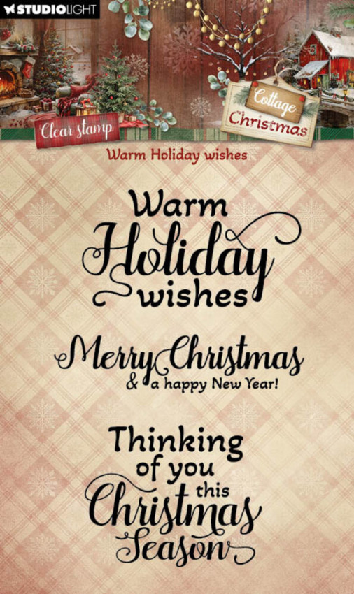 Studio Light - Stempel "Warm Holiday Wishes" Cottage Christmas Clear Stamps