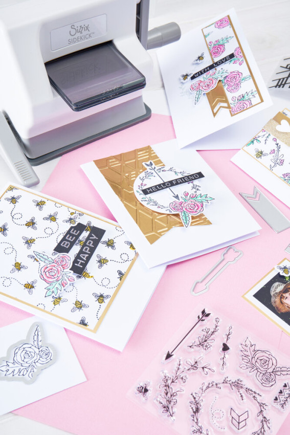 Sizzix - "Sidekick Starter Kit "White & Gray" – Stanz- und Prägemaschine"