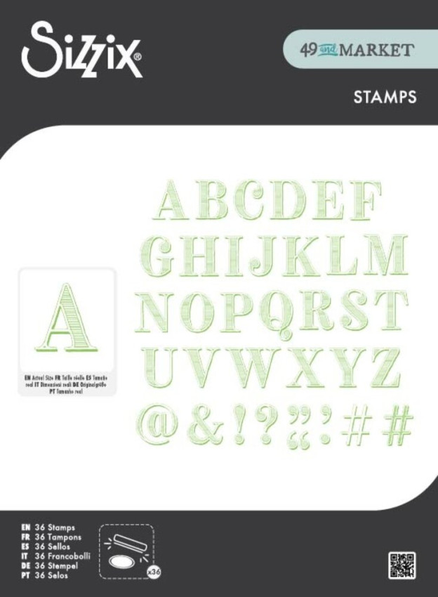 Sizzix - Stempelset "Textured Alphabet" Clear Stamps Design by 49 & Market