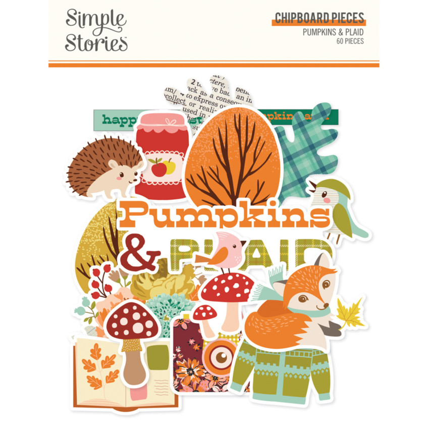 Simple Stories - Aufkleber "Pumpkins & Plaid" Chipboard Pieces