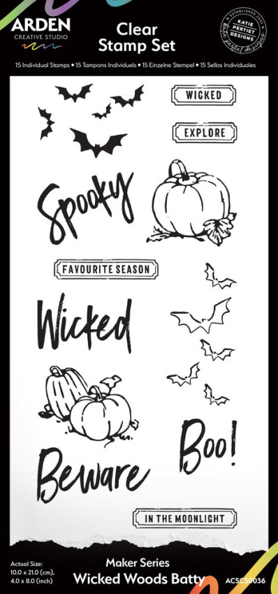 Arden Creative Studio - Stempelset "Wicked Woods Batty" Clear Stamps