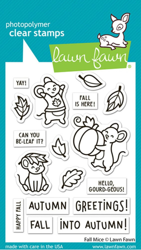 Lawn Fawn - Stempelset "Fall Mice" Clear Stamp