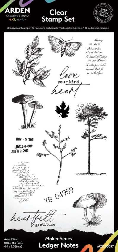 Arden Creative Studio - Stempelset "Ledger Notes" Clear Stamps by Katie Pertiet