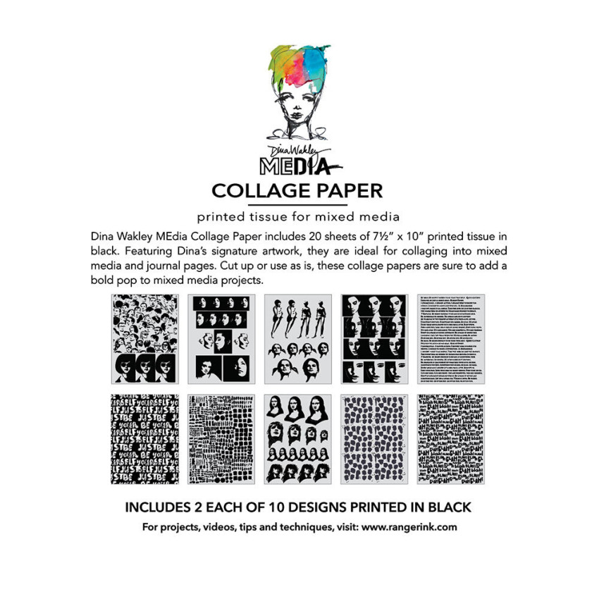 Ranger - Decoupage "Bold" Collage Paper Design by Dina Wakley