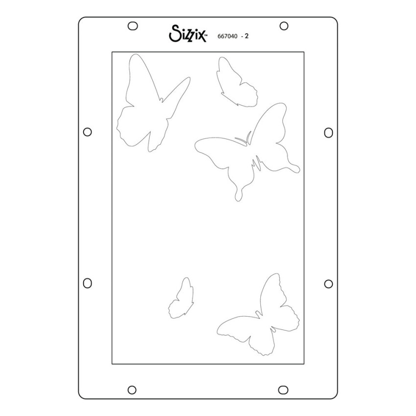 Sizzix - Schablone "Butterflies" Stencil Design by Willow Wolfe