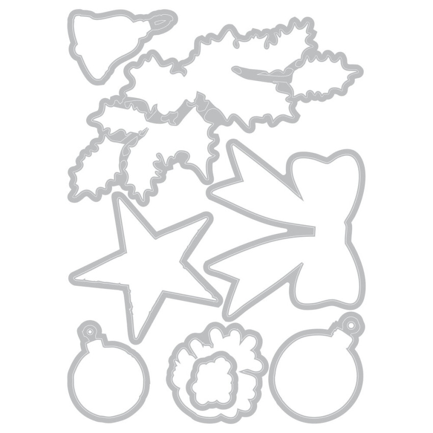 Sizzix - Stanzschablone & Stempelset "Build a Wreath" Thinlits Craft Dies & Clear Stamps by by 49 & Market