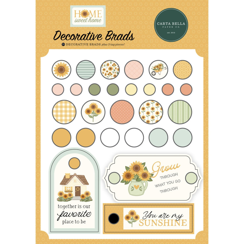 Carta Bella "Home Sweet Home" Decorative Brads