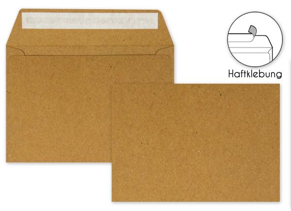 Briefumschlag DIN C6 100g/m² oF Haftklebung in kraft braun