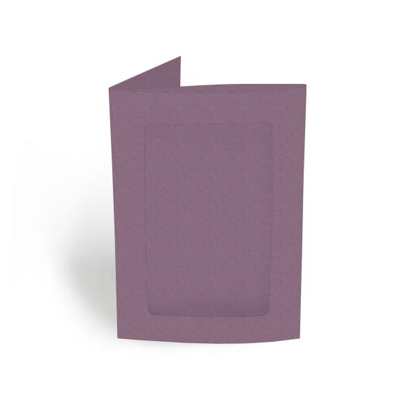 Passepartoutkarte rechteck 3-Fach DIN B6 in kraft purple