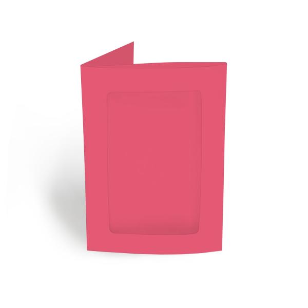 Passepartoutkarte rechteck 3-Fach DIN B6 in fuchsia