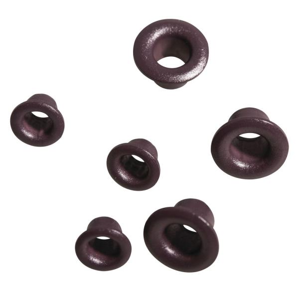 Rayher Easy Eyelets Rund, nougat, außen ° 4 & 8mm, SB-Blister 75Stück 