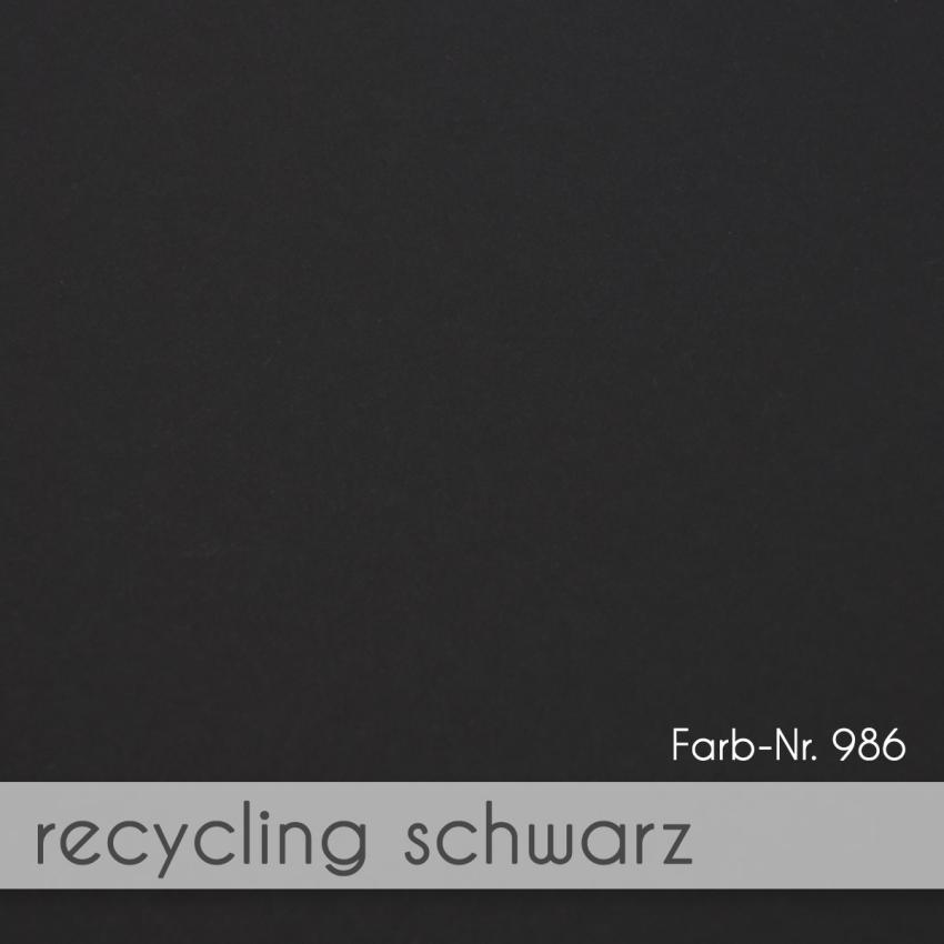 Passepartoutkarte oval 3-Fach DIN A6 in recycling schwarz