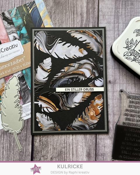 Kulricke Stempelset "Trauer Label" A7 Clear Stamp