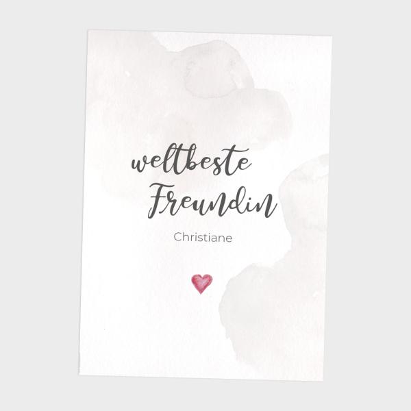 Spruchposter "weltbeste Freundin" | Geschenkidee | Personalisiert  | individuelles Bild | Wanddeko