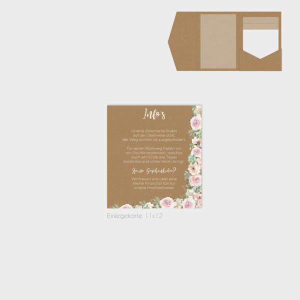 Einlegekarten-Bundle "Kraft White Roses" B6