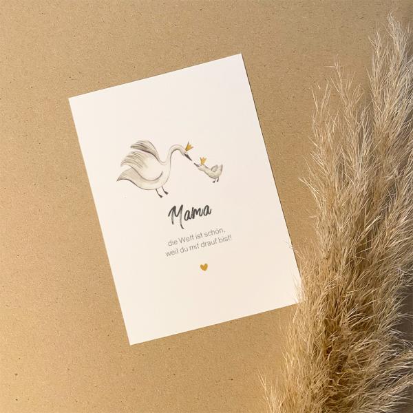 Spruchposter "Mama Schwan" | Geschenkidee | Personalisiert  | Muttertag | Wanddeko