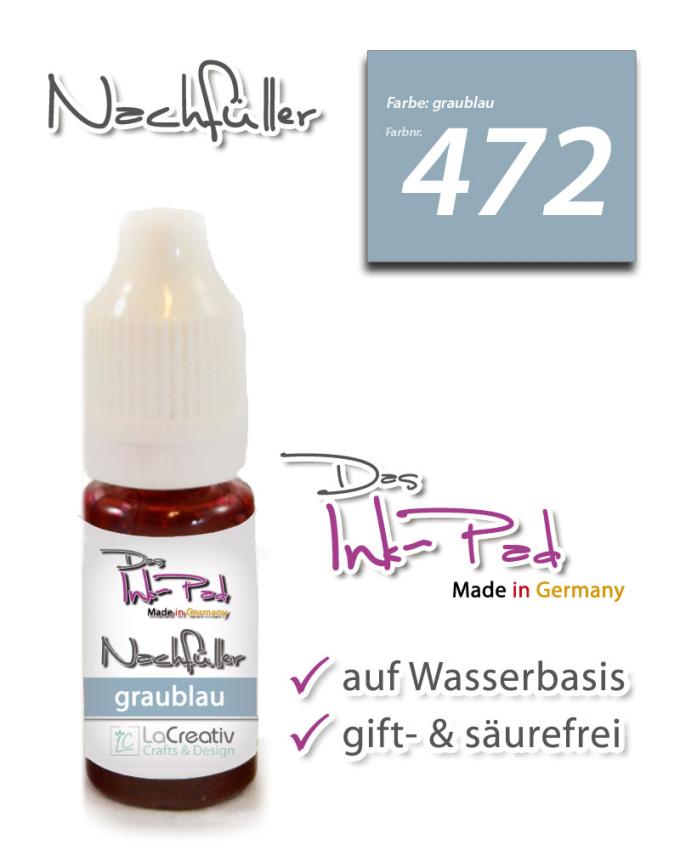 Das Ink-Pad - Nachfüller  6 x 3,5cm graublau