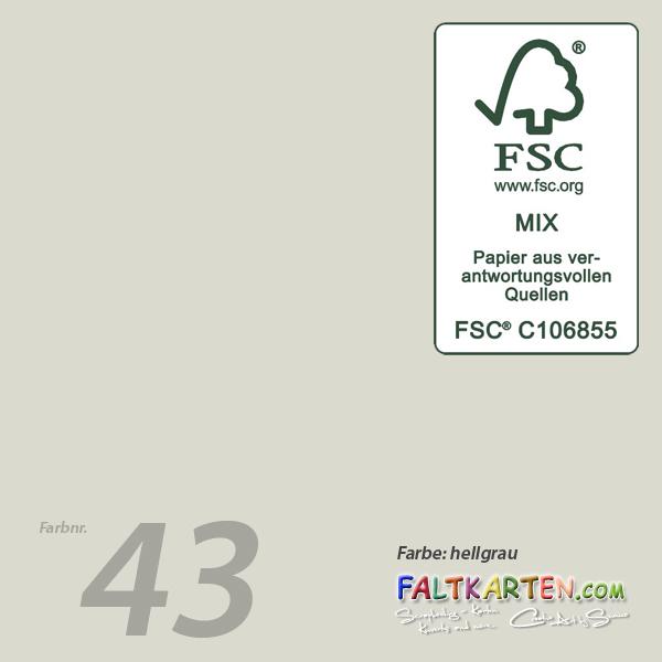 Faltkarte DIN Lang quer 240g/m²  in hellgrau