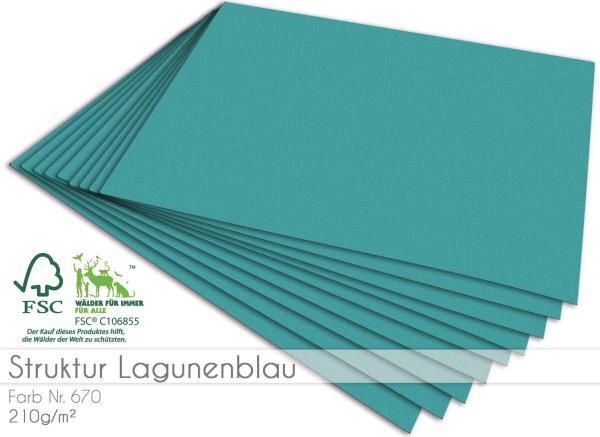 Cardstock "Struktur" - Bastelpapier 210g/m² DIN A4 in struktur lagunenblau