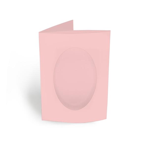 Passepartoutkarte oval 3-Fach DIN A6 in babypink