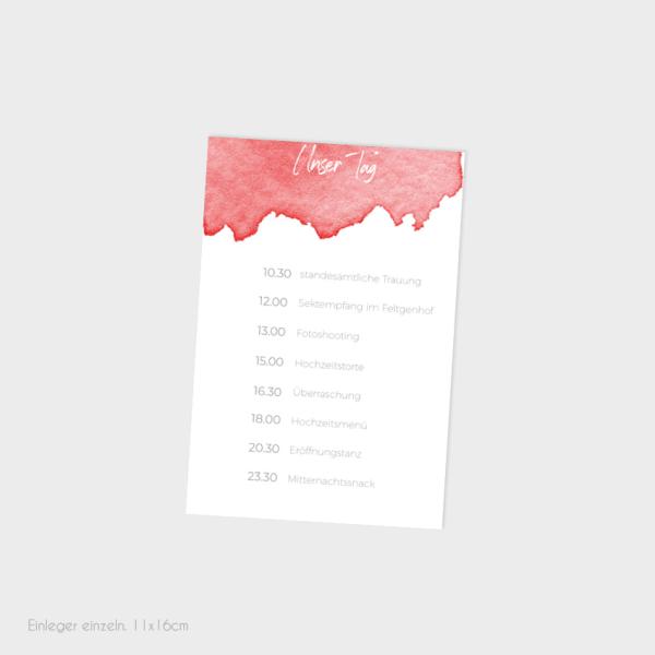 Pocketfold Einladung "Watercolor-Brush | Rot" B6 